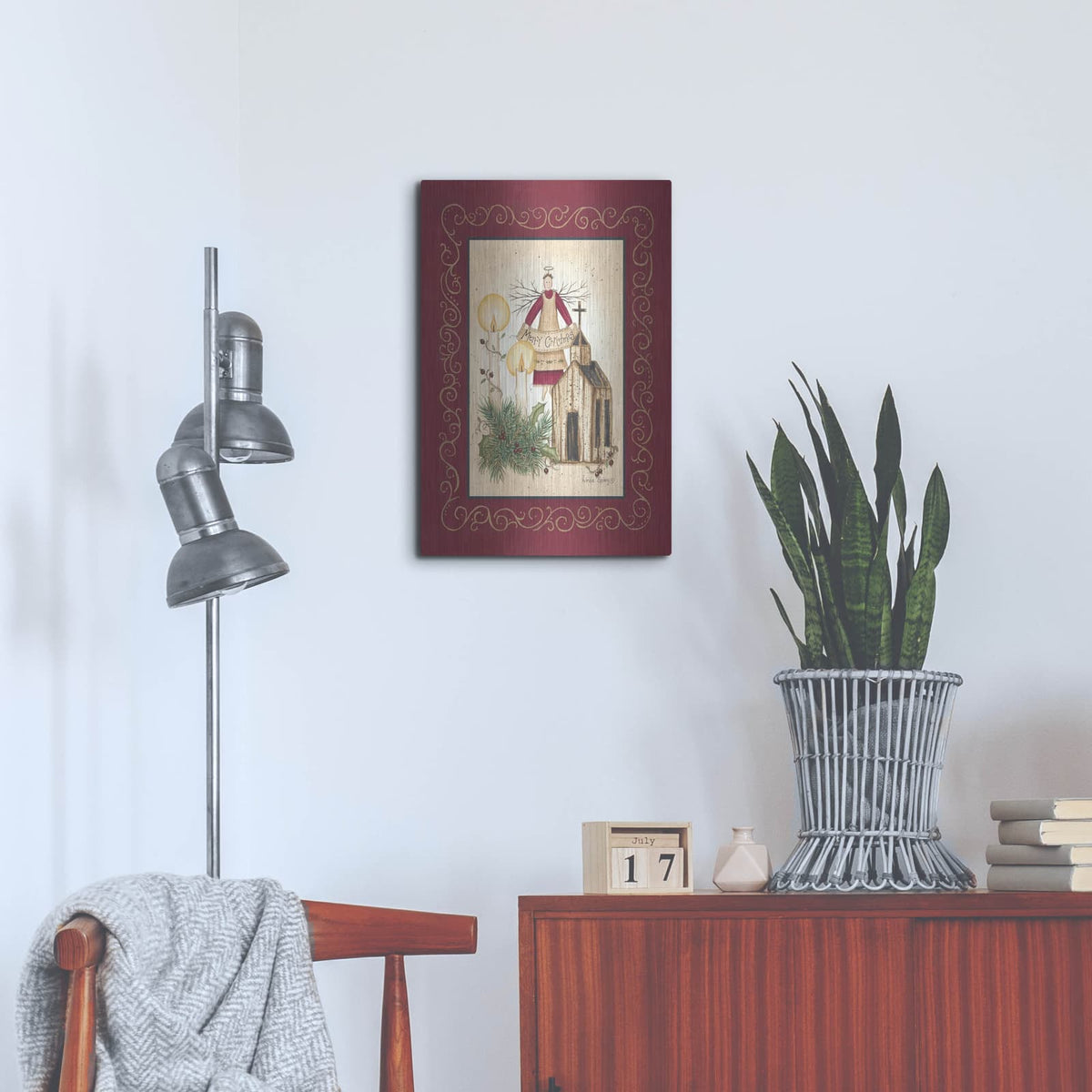'Merry Christmas Angel' by Linda Spivey – Metal Wall Art, 16x24 room view