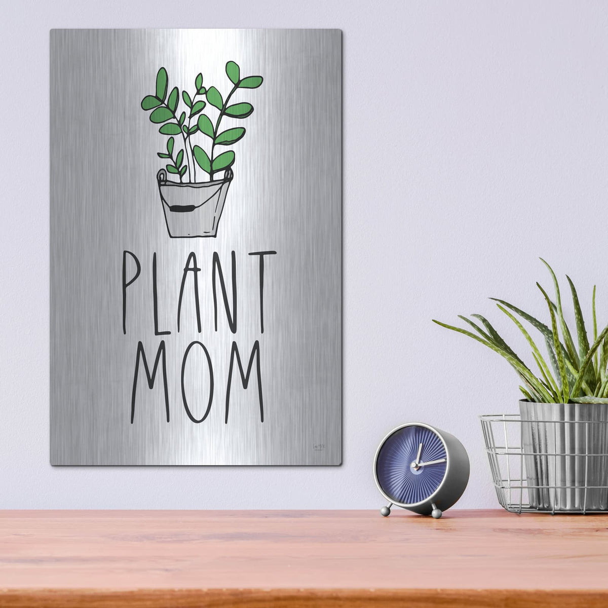 'Plant Mom' by Lux + Me – Metal Wall Art, 12x16 room view