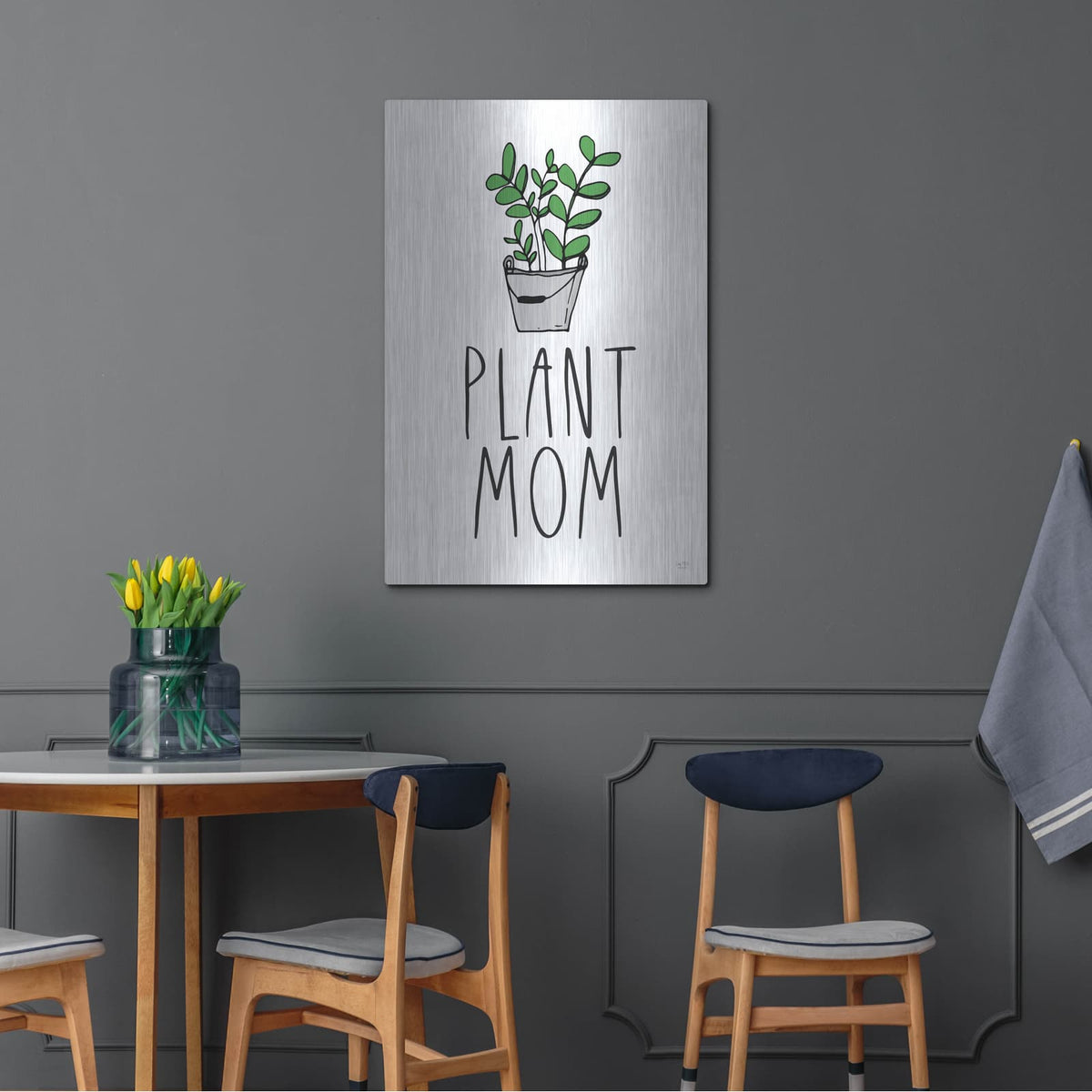 'Plant Mom' by Lux + Me – Metal Wall Art, 24x36 room view