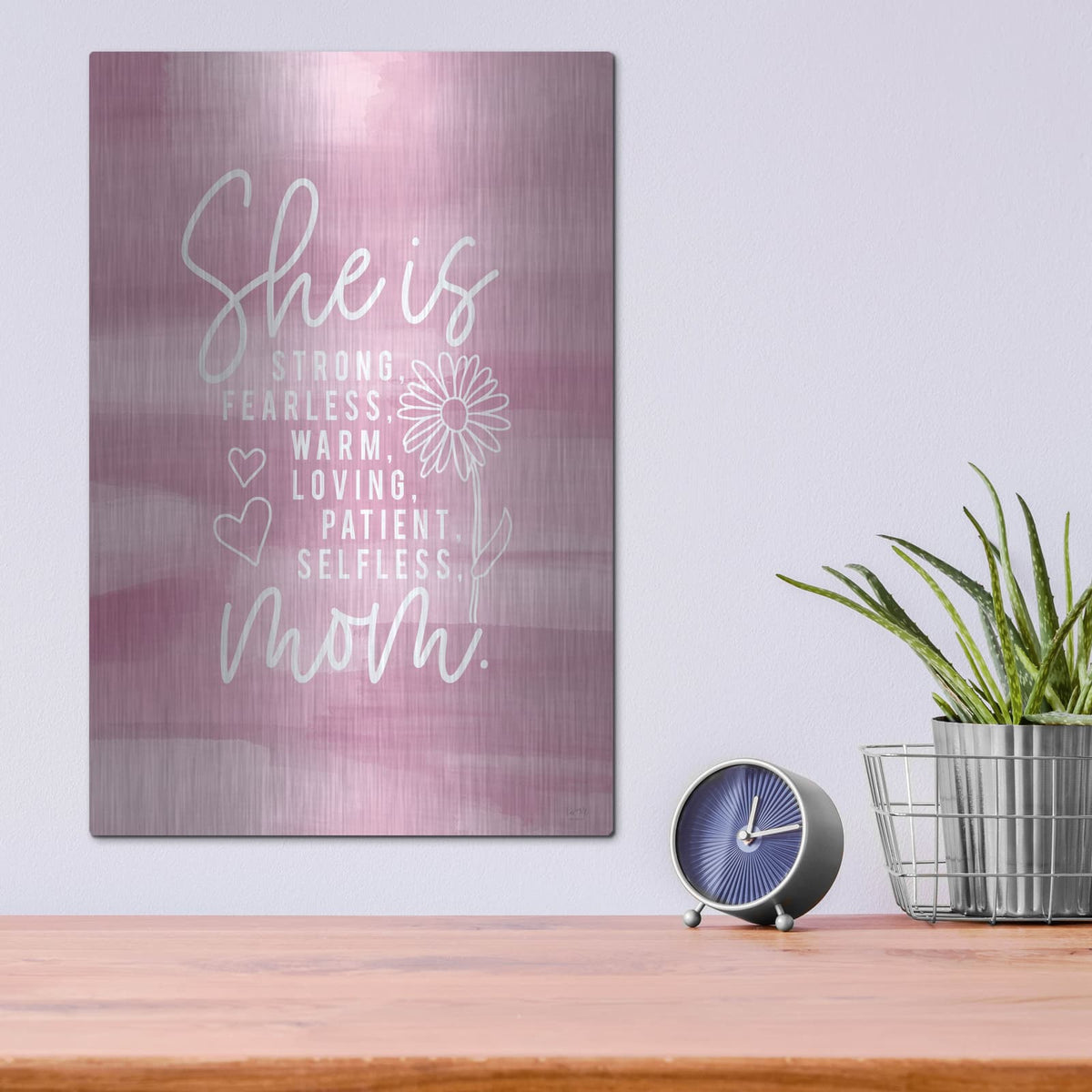 'She is Mom' by Lux + Me – Metal Wall Art, 12x16 room view