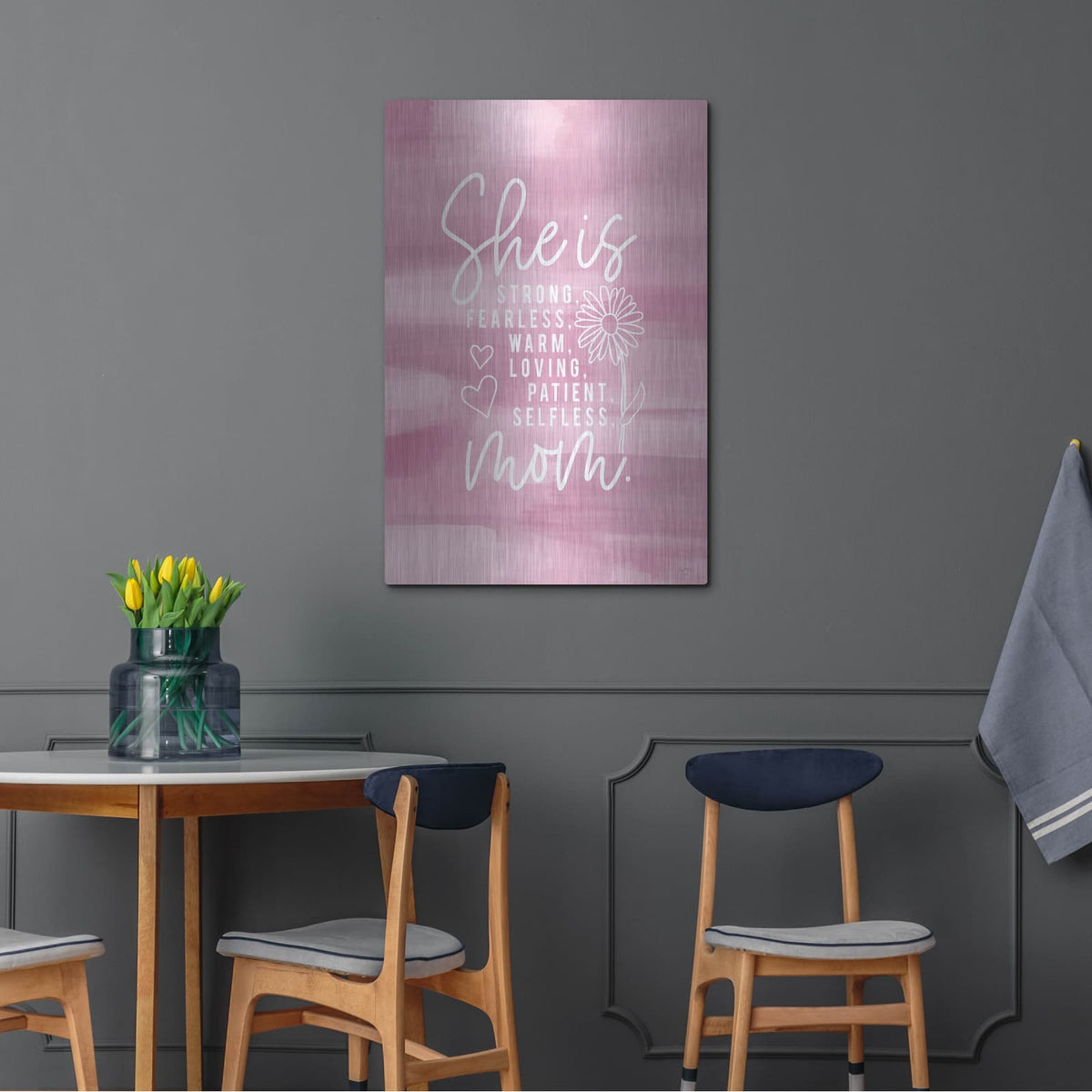 'She is Mom' by Lux + Me – Metal Wall Art, 24x36 room view