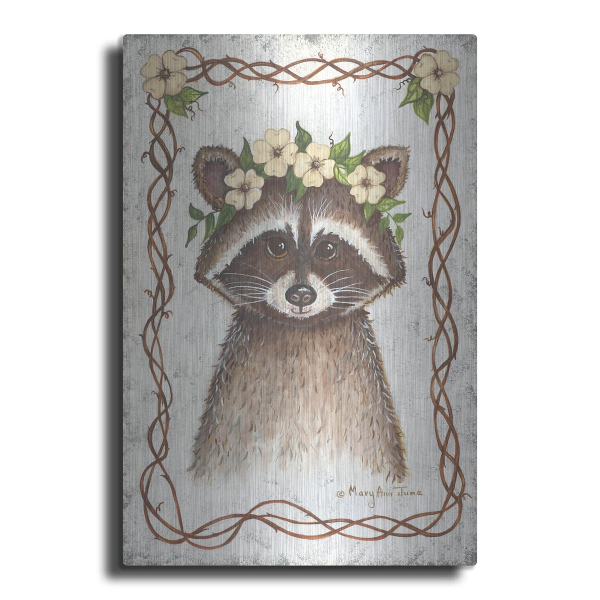 'Raccoon' by Mary Ann June – Metal Wall Art