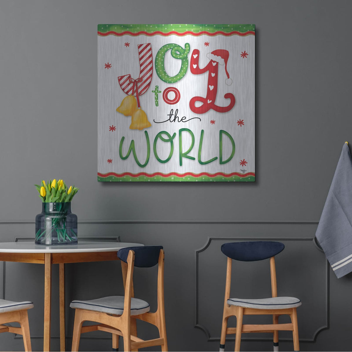 'Joy' by Mollie B Art – Metal Wall Art, 36x36 room view
