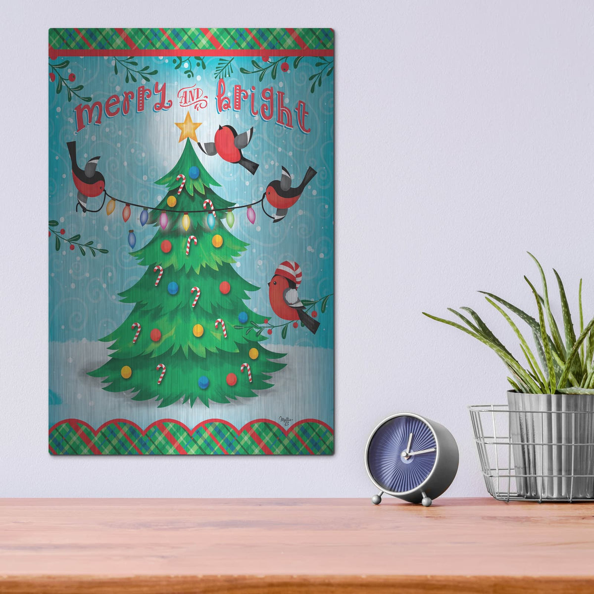 'Christmas Tree' by Mollie B Art – Metal Wall Art, 12x16 room view