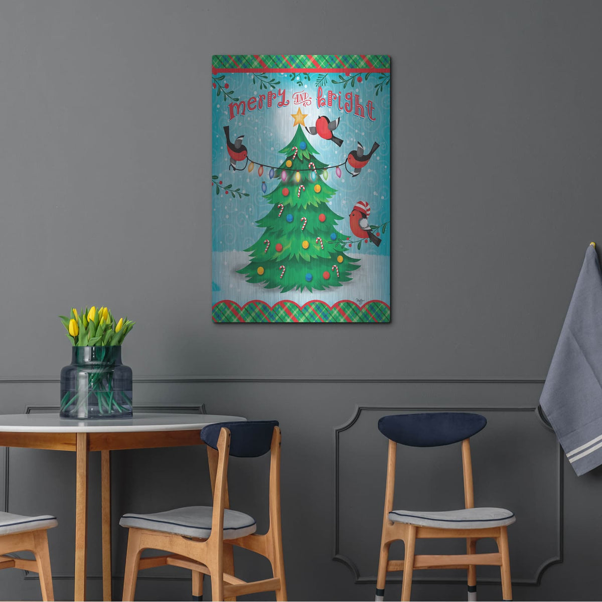 'Christmas Tree' by Mollie B Art – Metal Wall Art, 24x36 room view
