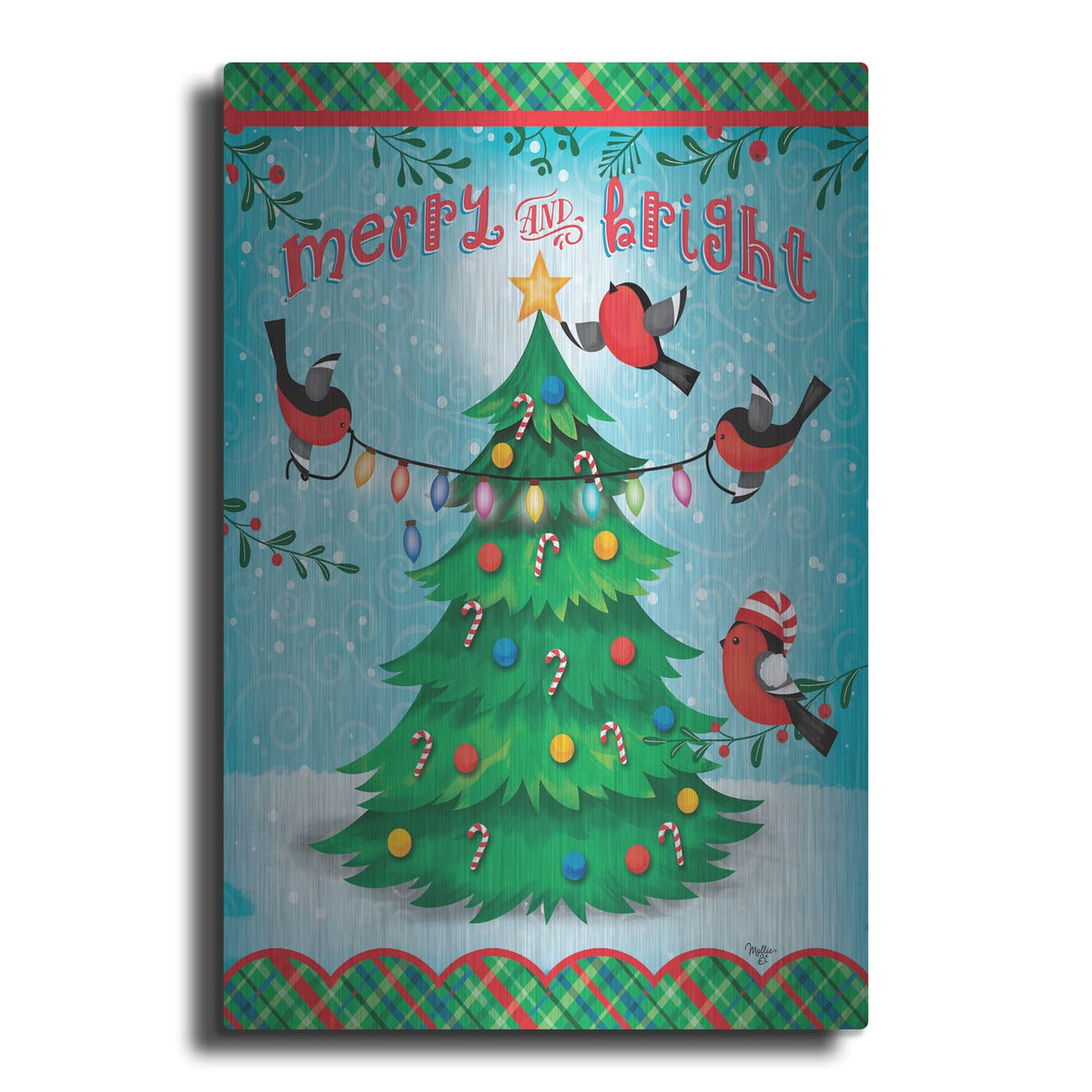 'Christmas Tree' by Mollie B Art – Metal Wall Art