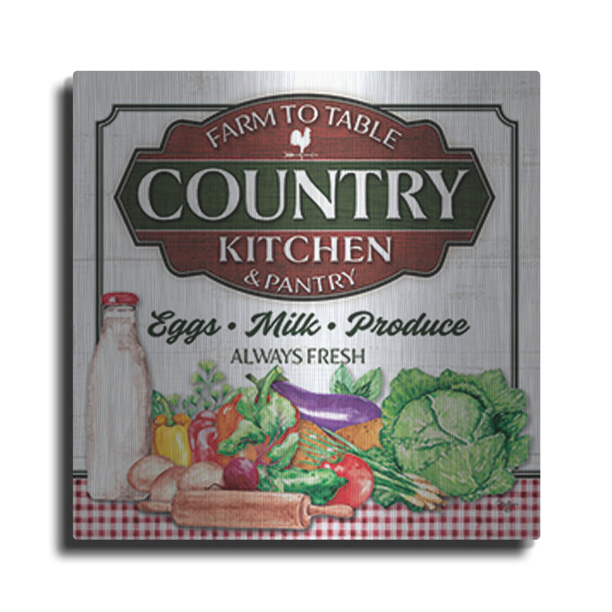'Country Kitchen' by Mollie B Art – Metal Wall Art