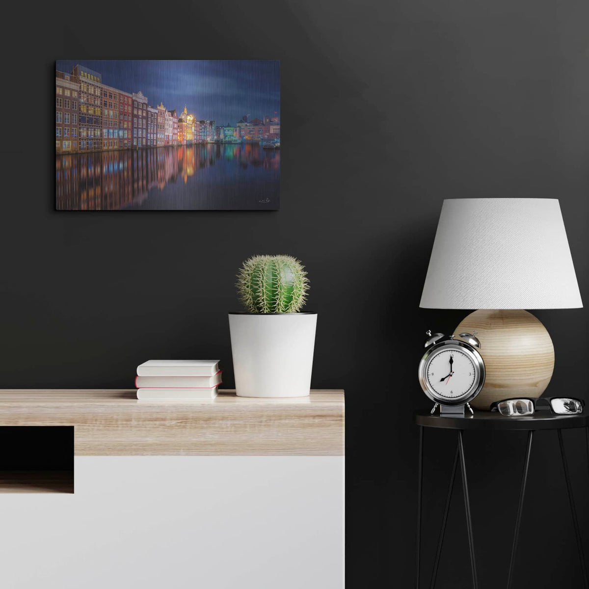 'Building Row Reflections 2' by Martin Podt – Metal Wall Art, 24x16 room view