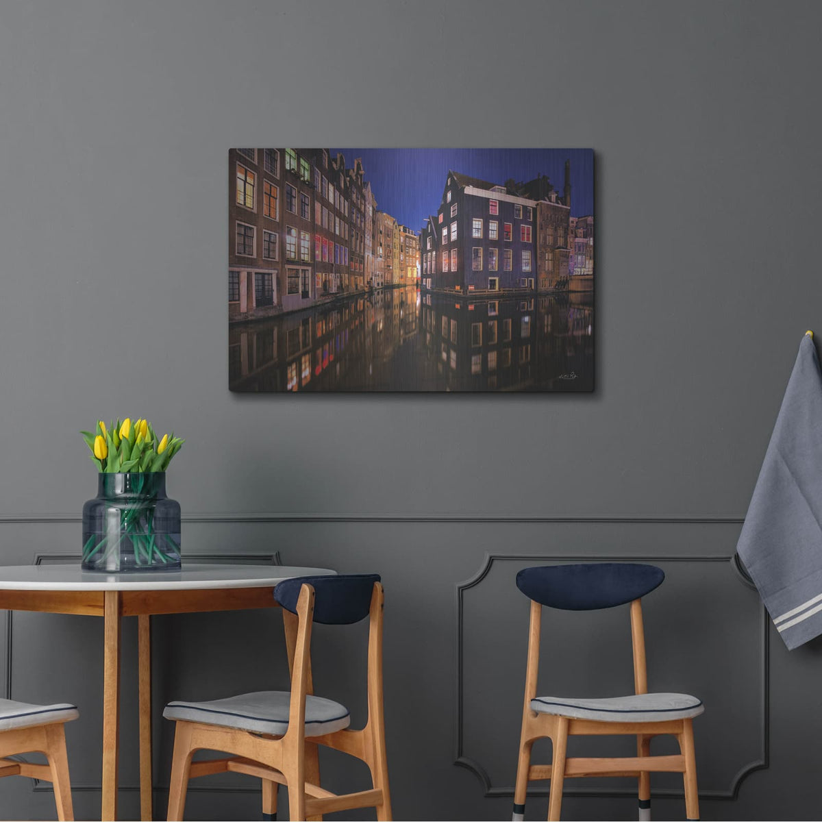 'Building Row Reflections 3' by Martin Podt – Metal Wall Art, 36x24 room view