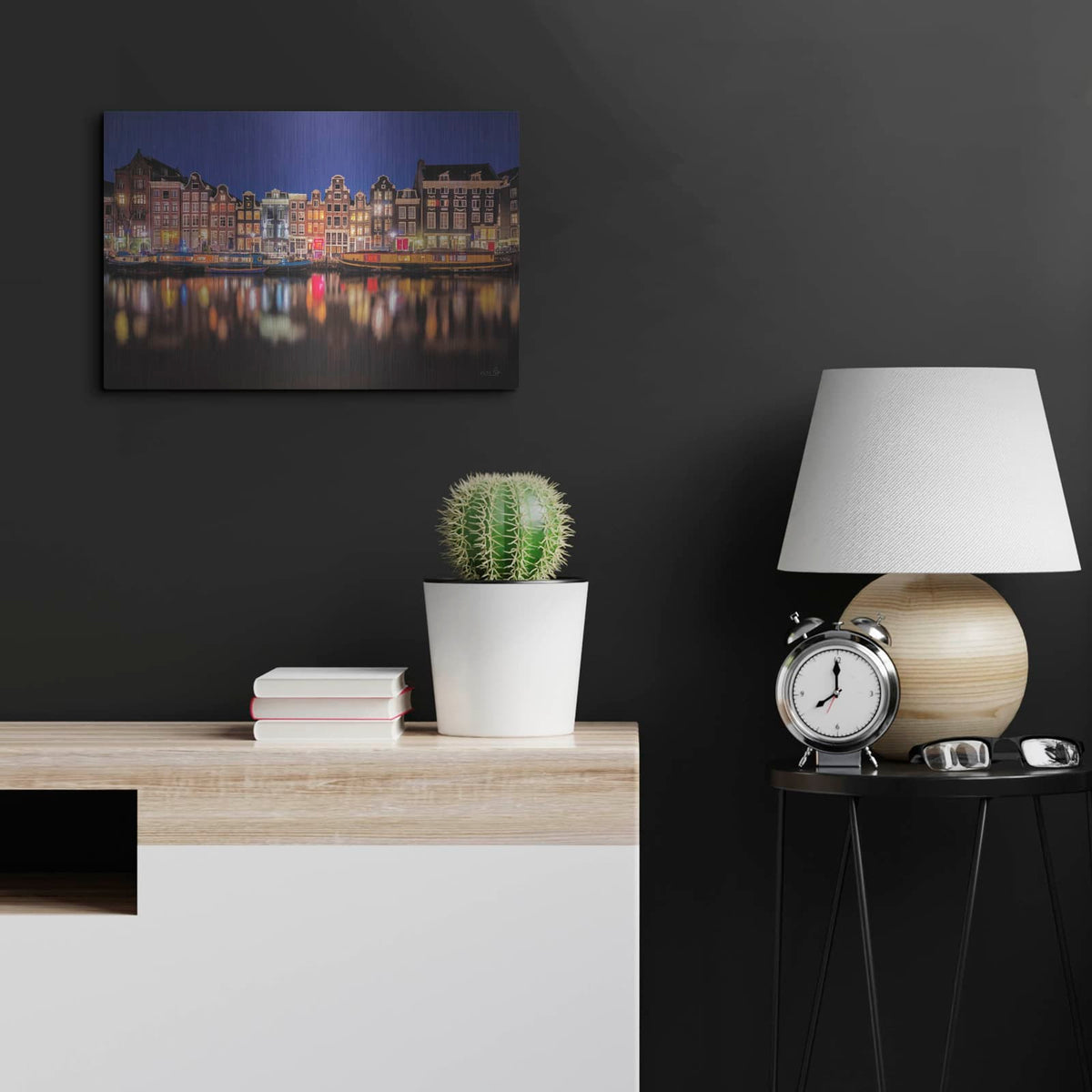 'Building Row Reflections 4' by Martin Podt – Metal Wall Art, 24x16 room view