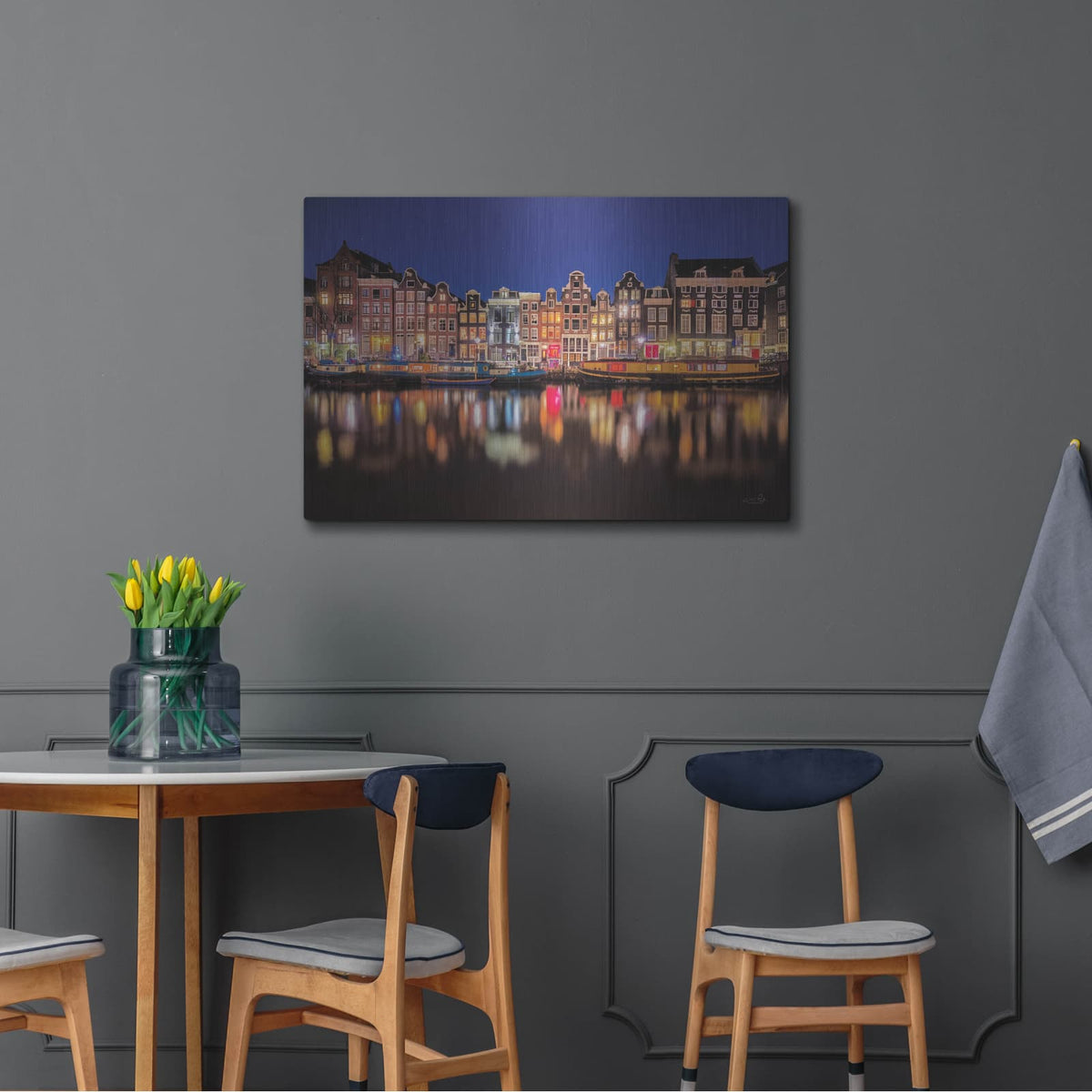 'Building Row Reflections 4' by Martin Podt – Metal Wall Art, 36x24 room view
