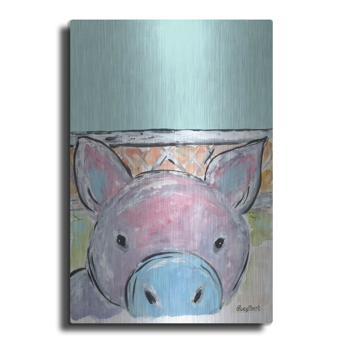 'Oink Oink' by Roey Ebert – Metal Wall Art