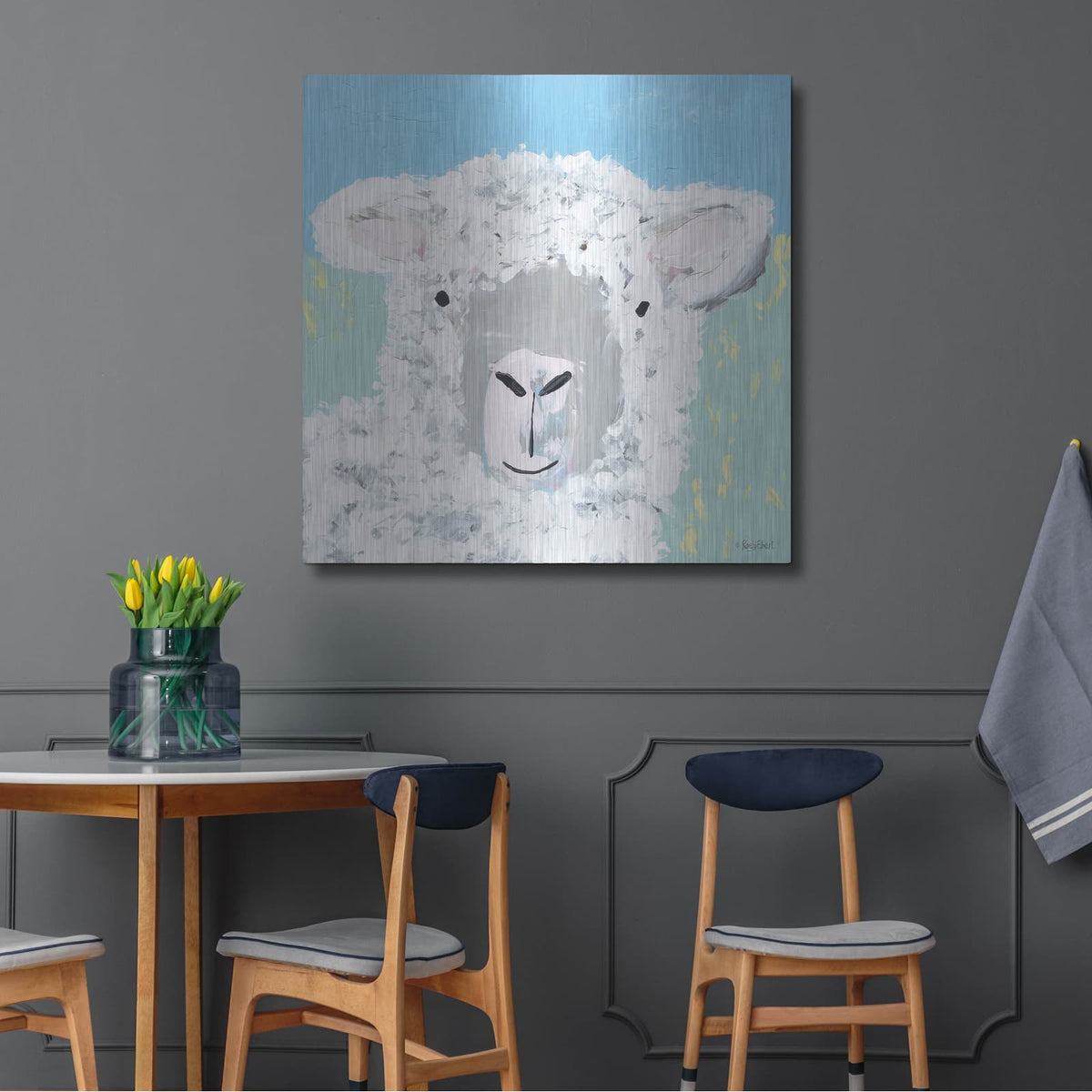 'Baa' by Roey Ebert – Metal Wall Art, 36x36 room view