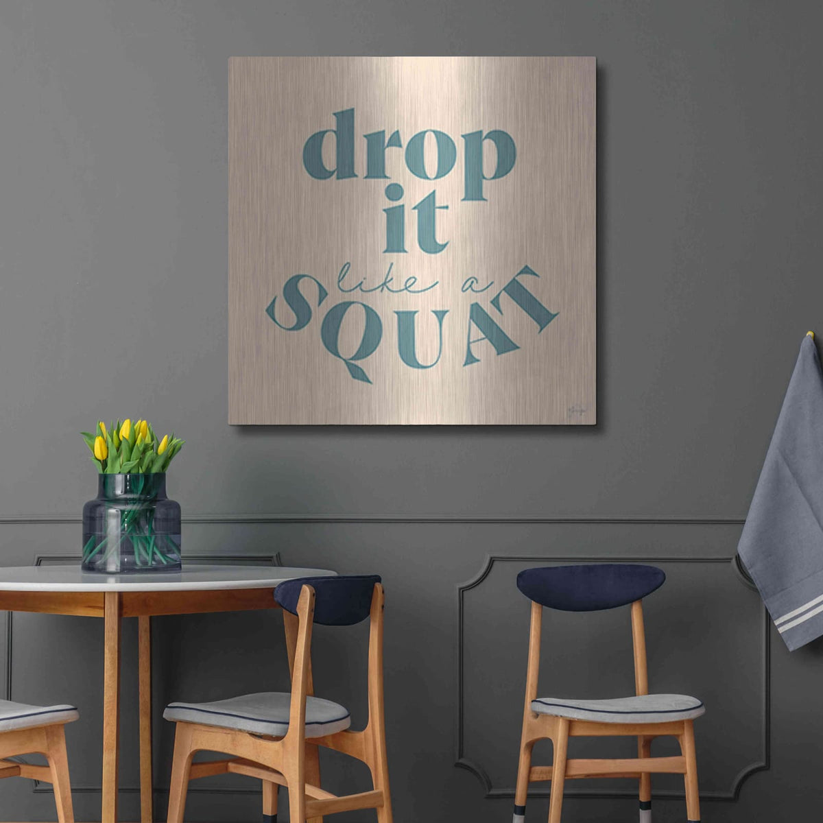 'Drop It Like a Squat' by Yass Naffas Designs – Metal Wall Art, 36x36 room view