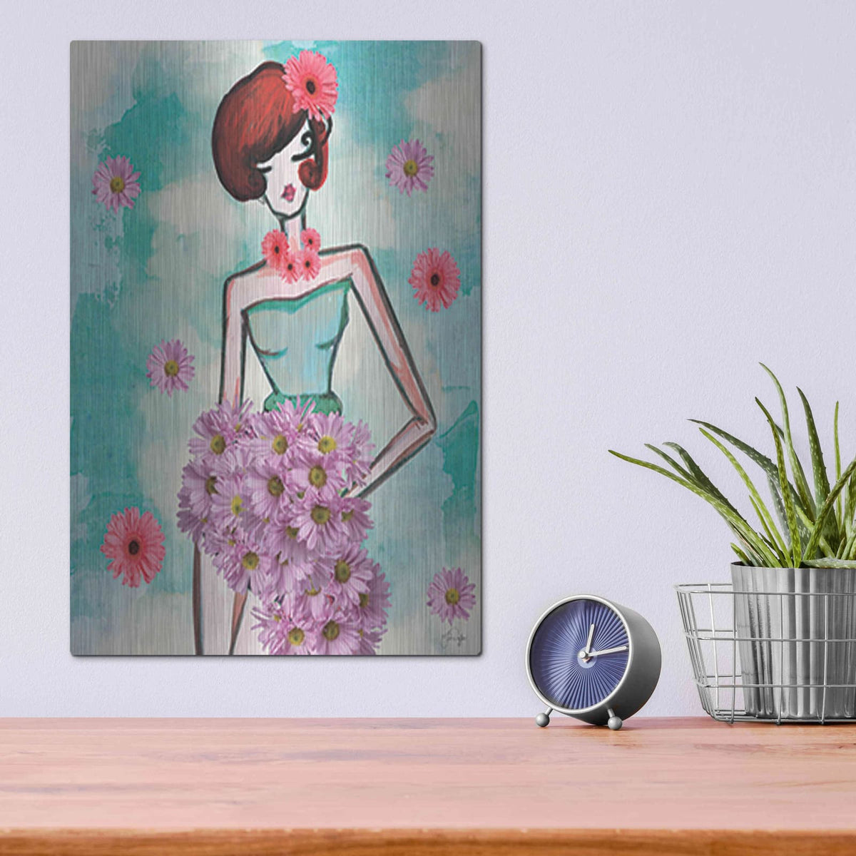 'Donna Fleur' by Yass Naffas Designs – Metal Wall Art, 12x16 room view