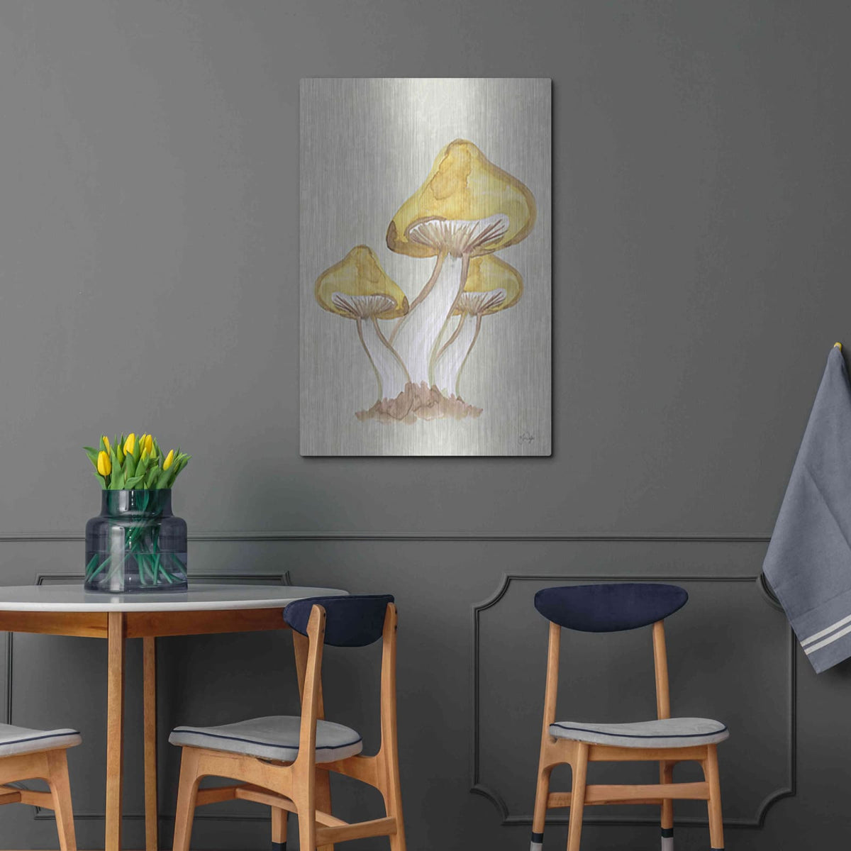 'Calming Mushrooms' by Yass Naffas Designs – Metal Wall Art, 24x36 room view