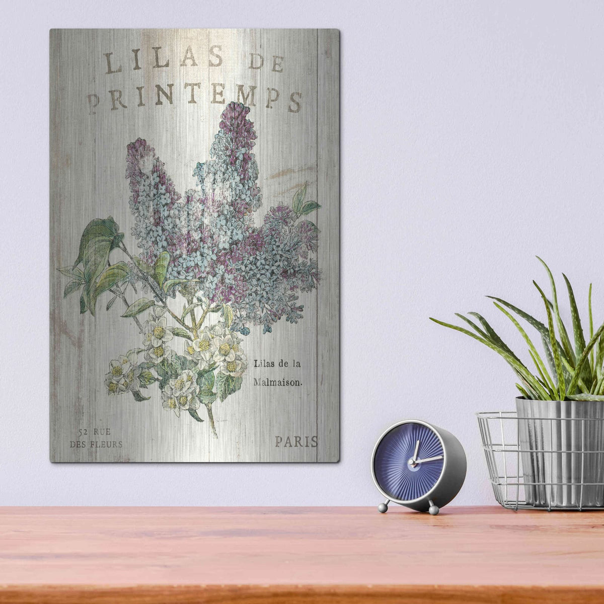 'Lilas de Printemps' by Sue Schlabach – Metal Wall Art, 12x16 room view