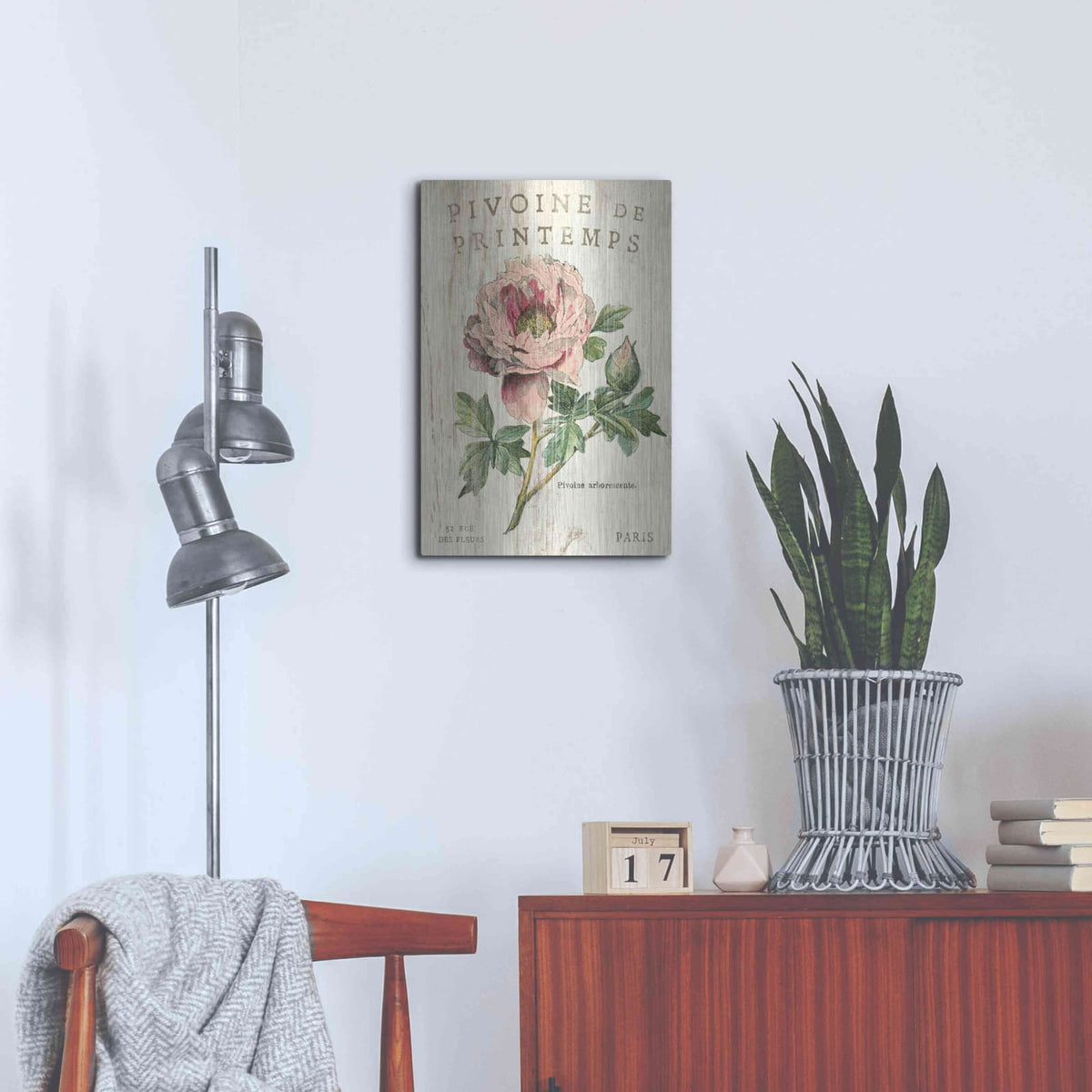'Pivoine de Printemps' by Sue Schlabach – Metal Wall Art, 16x24 room view