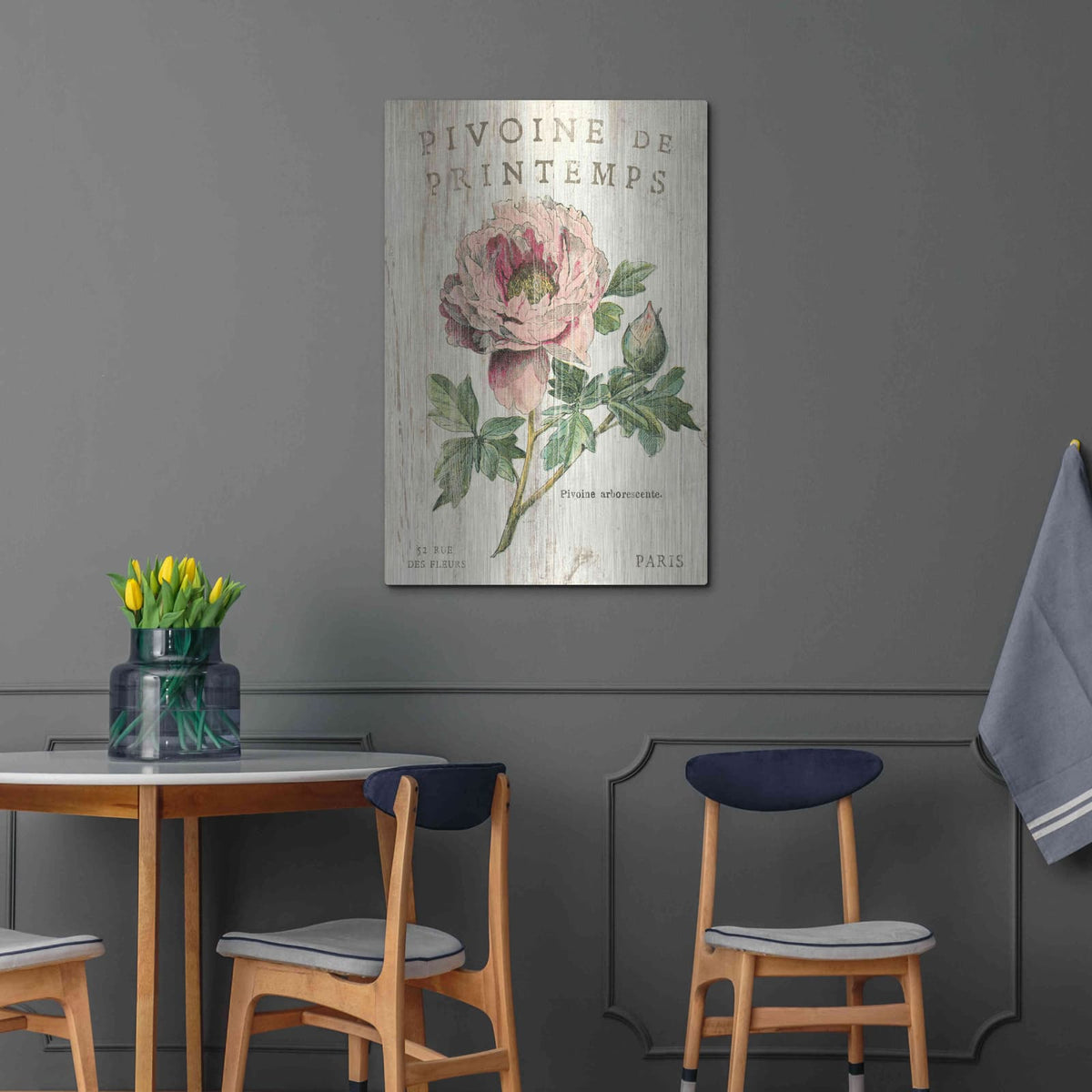 'Pivoine de Printemps' by Sue Schlabach – Metal Wall Art, 24x36 room view
