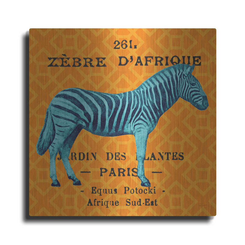 'Bright Safari Zebra' by Sue Schlabach – Metal Wall Art