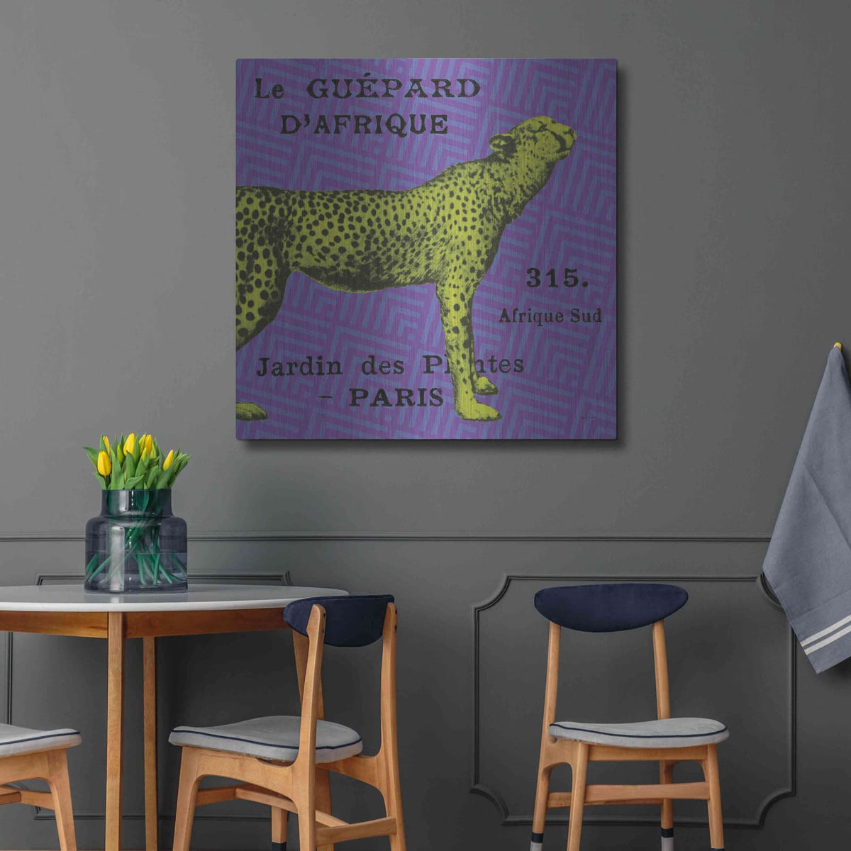 'Bright Safari Leopard' by Sue Schlabach – Metal Wall Art, 36x36 room view