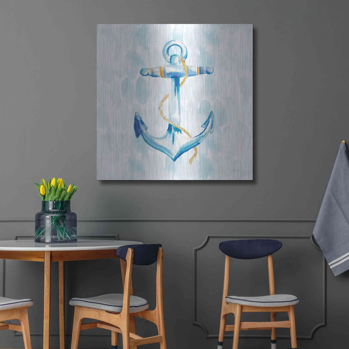 'Anchor Dots II' by Sue Schlabach – Metal Wall Art, 36x36 room view