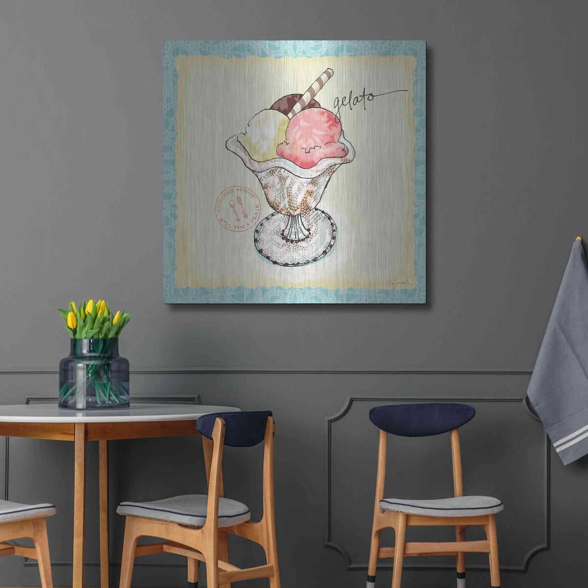 'Dessert Please III' by Sue Schlabach – Metal Wall Art, 36x36 room view