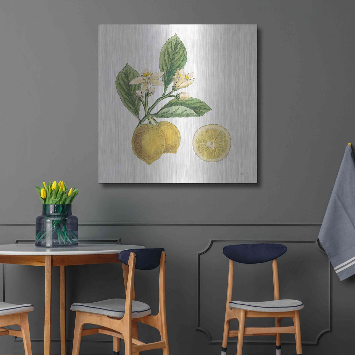 'Classic Citrus I' by Sue Schlabach – Metal Wall Art, 36x36 room view