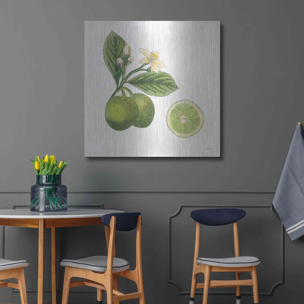 'Classic Citrus III' by Sue Schlabach – Metal Wall Art, 36x36 room view