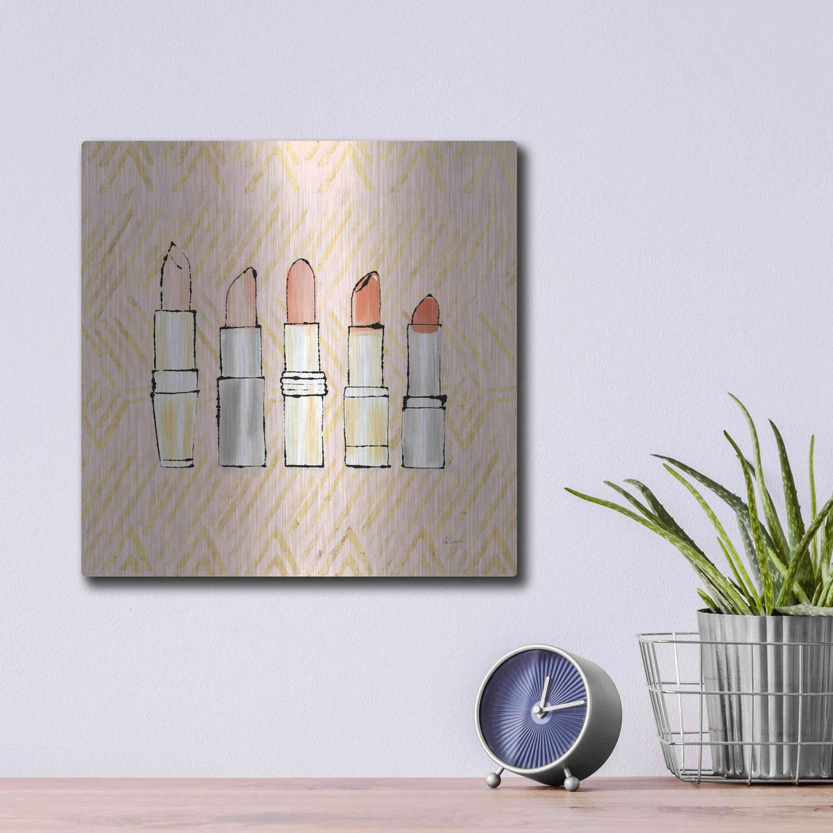 'Geo Beauty and Sass II' by Sue Schlabach – Metal Wall Art, 12x12 room view