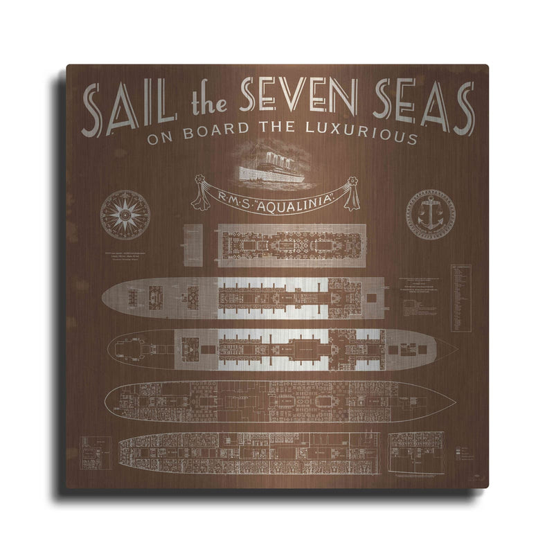 'Sepia Luxury Liner' by Sue Schlabach – Metal Wall Art