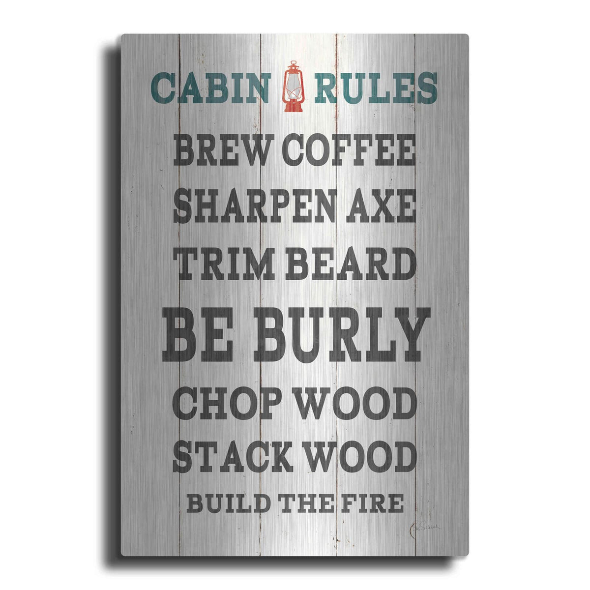 'Cabin Life V Neutral' by Sue Schlabach – Metal Wall Art