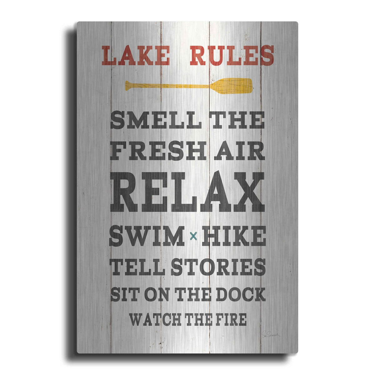 'Cabin Life VI Neutral' by Sue Schlabach – Metal Wall Art