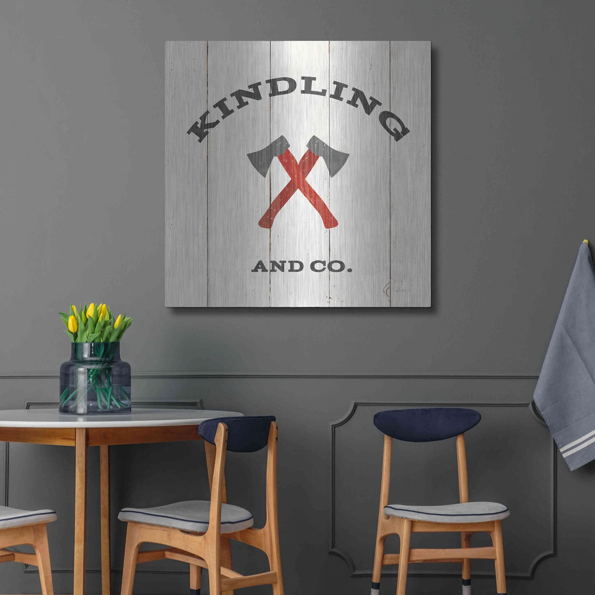 'Cabin Life XI Neutral' by Sue Schlabach – Metal Wall Art, 36x36 room view