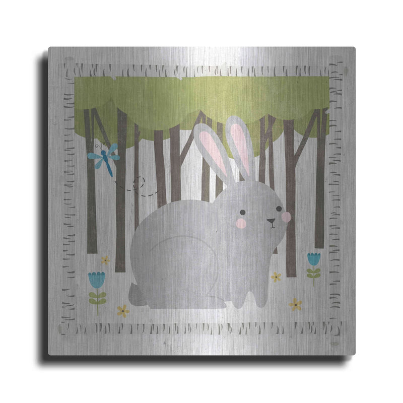'Wood Land Hideaway Bunny' by Moira Hershey – Metal Wall Art