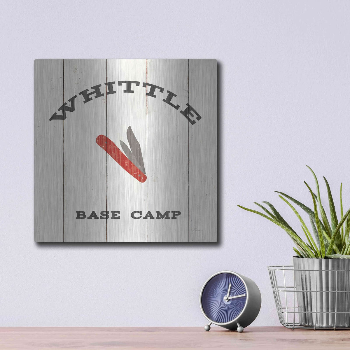 'Cabin Life XIII Neutral' by Sue Schlabach – Metal Wall Art, 12x12 room view