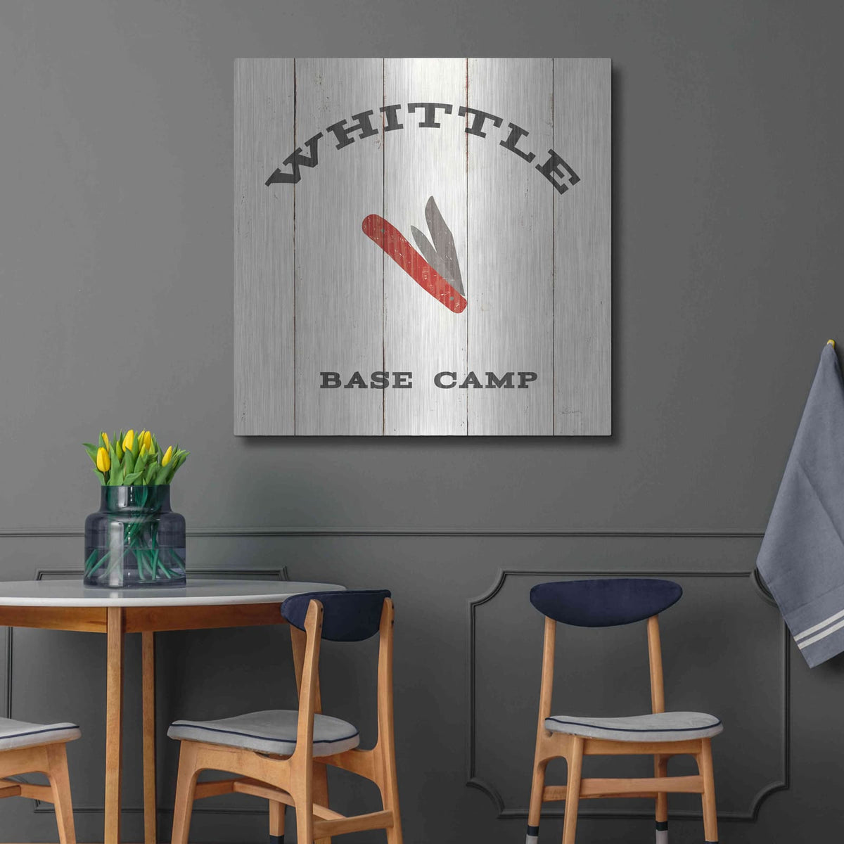 'Cabin Life XIII Neutral' by Sue Schlabach – Metal Wall Art, 36x36 room view