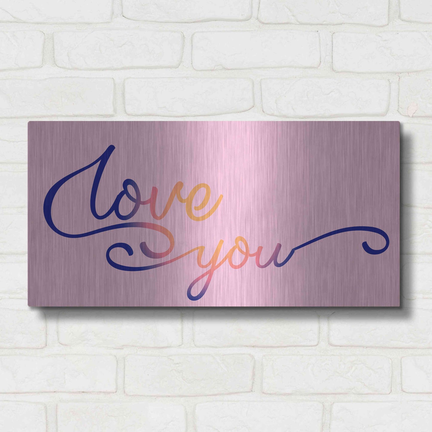 Luxe Metal Art 'Love You Sunrise' by Epic Portfolio, Metal Wall Art,24x12