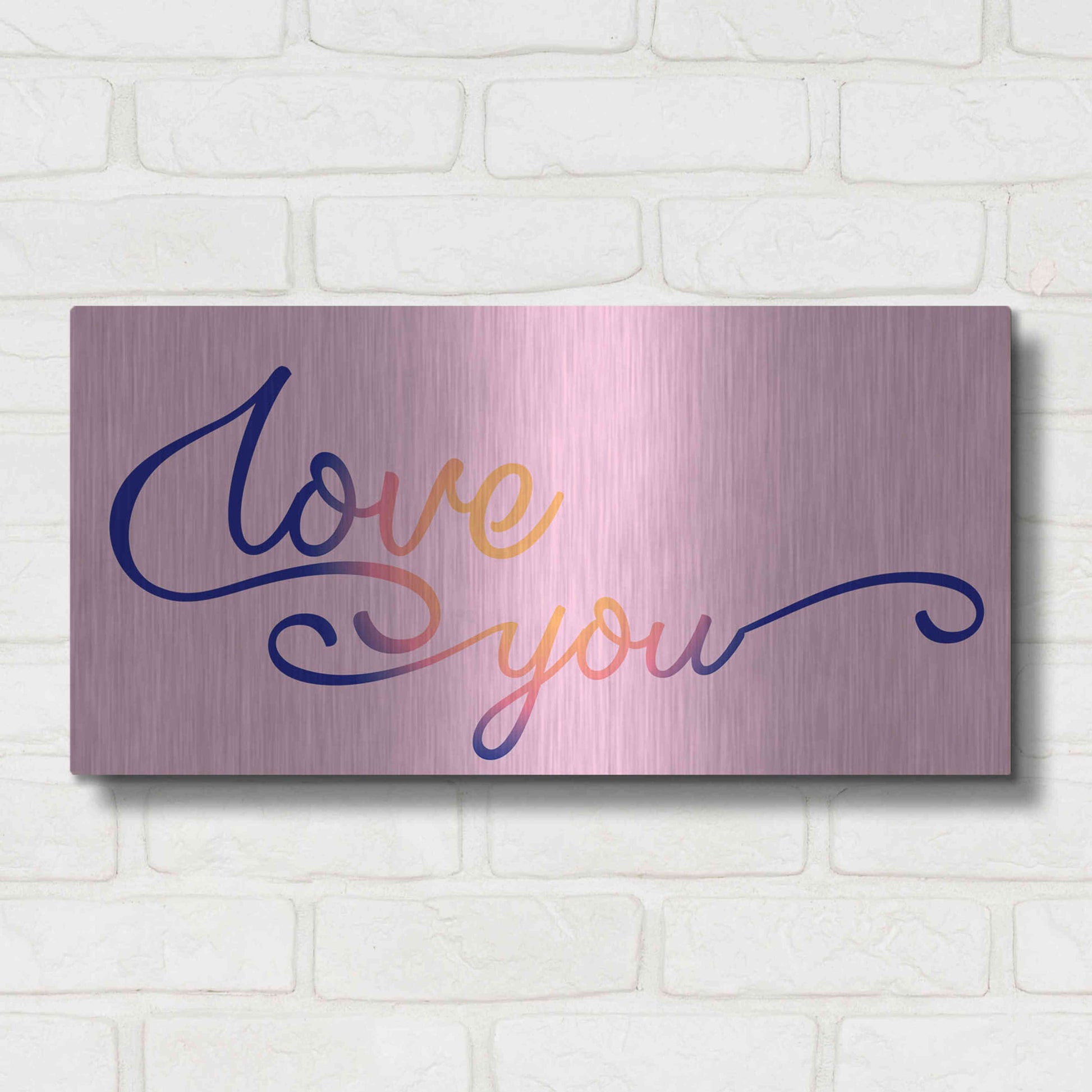 Luxe Metal Art 'Love You Sunrise' by Epic Portfolio, Metal Wall Art,24x12