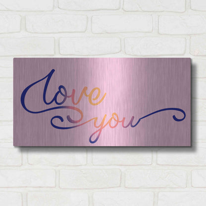 Luxe Metal Art 'Love You Sunrise' by Epic Portfolio, Metal Wall Art,24x12