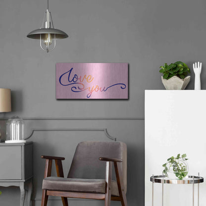 Luxe Metal Art 'Love You Sunrise' by Epic Portfolio, Metal Wall Art,24x12