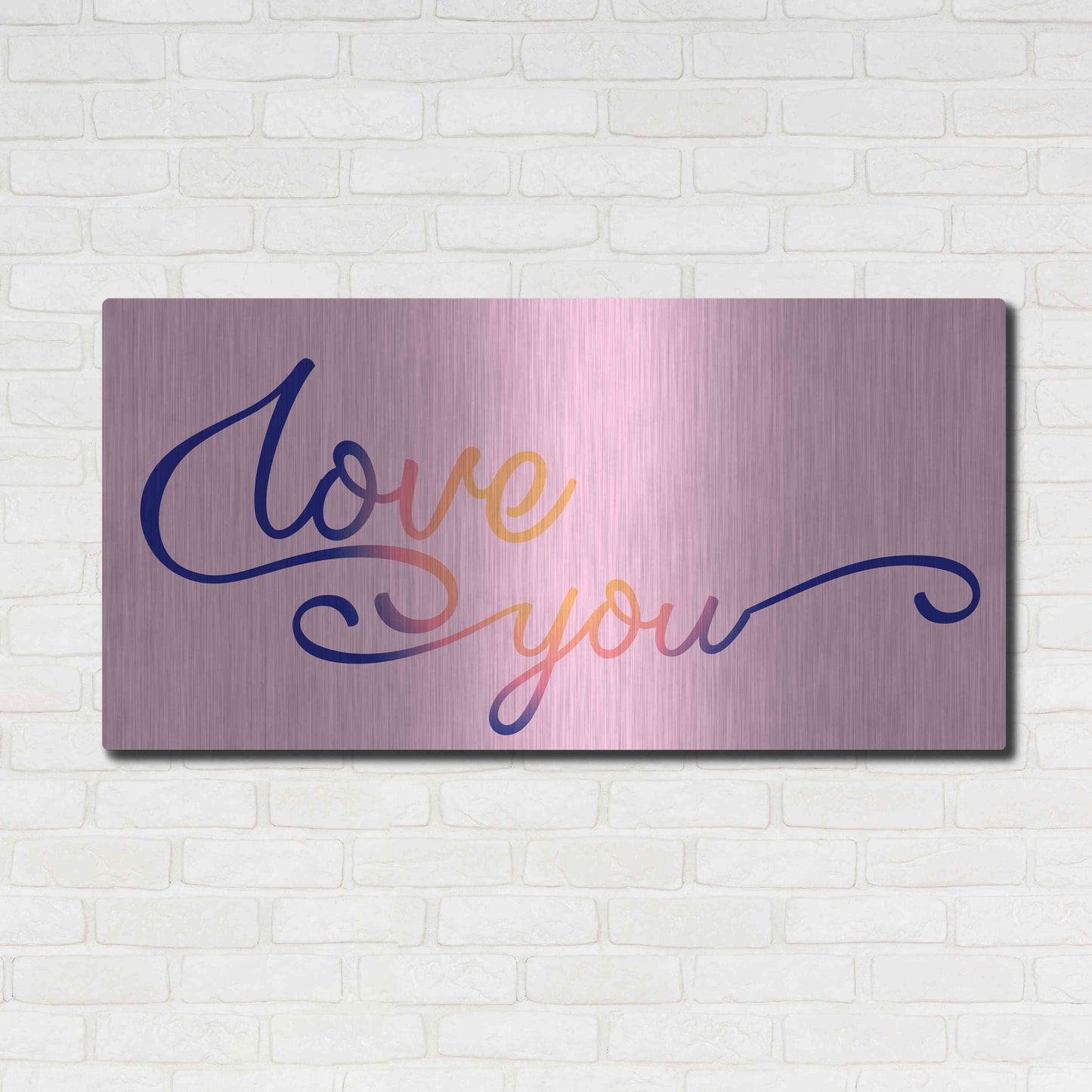 Luxe Metal Art 'Love You Sunrise' by Epic Portfolio, Metal Wall Art,48x24