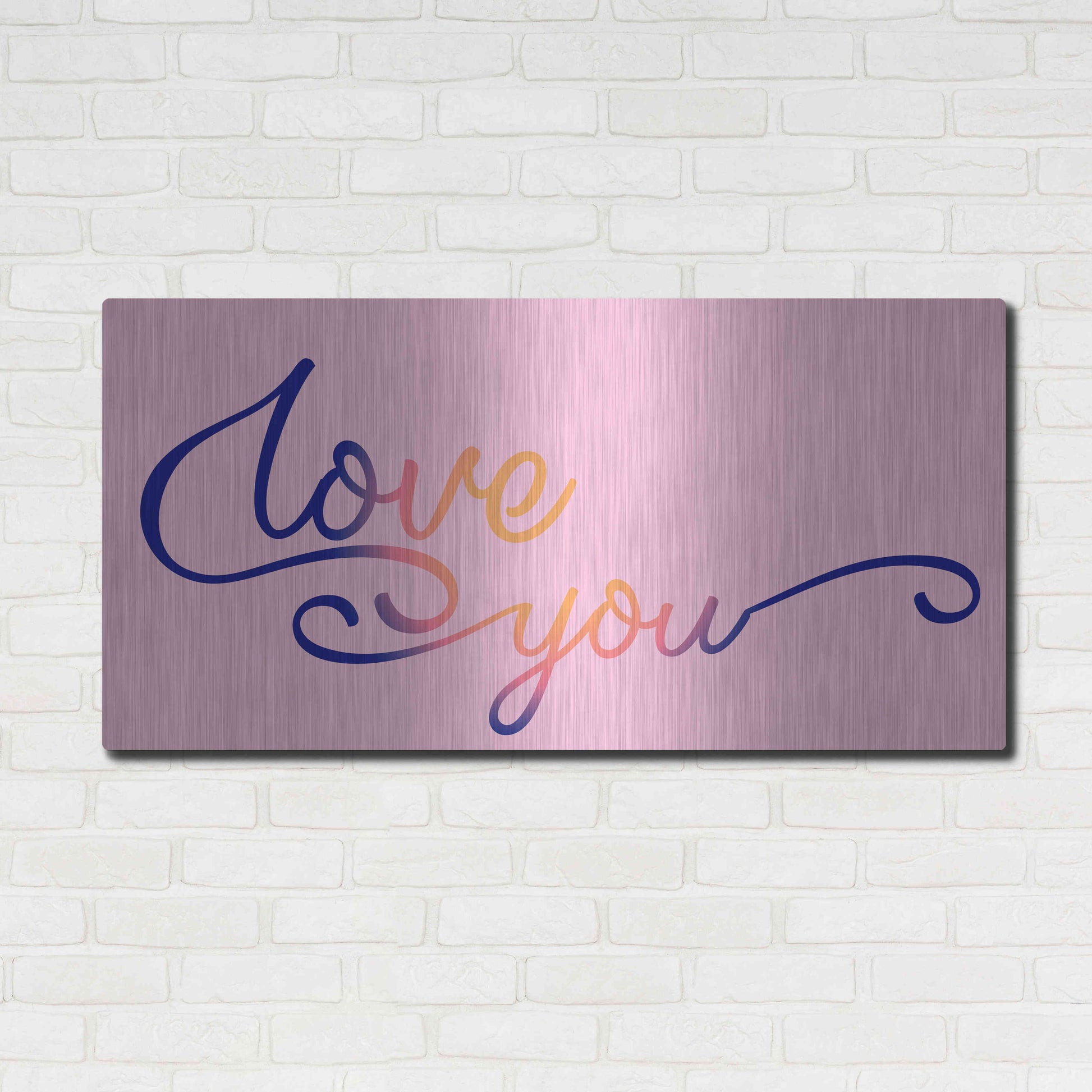 Luxe Metal Art 'Love You Sunrise' by Epic Portfolio, Metal Wall Art,48x24