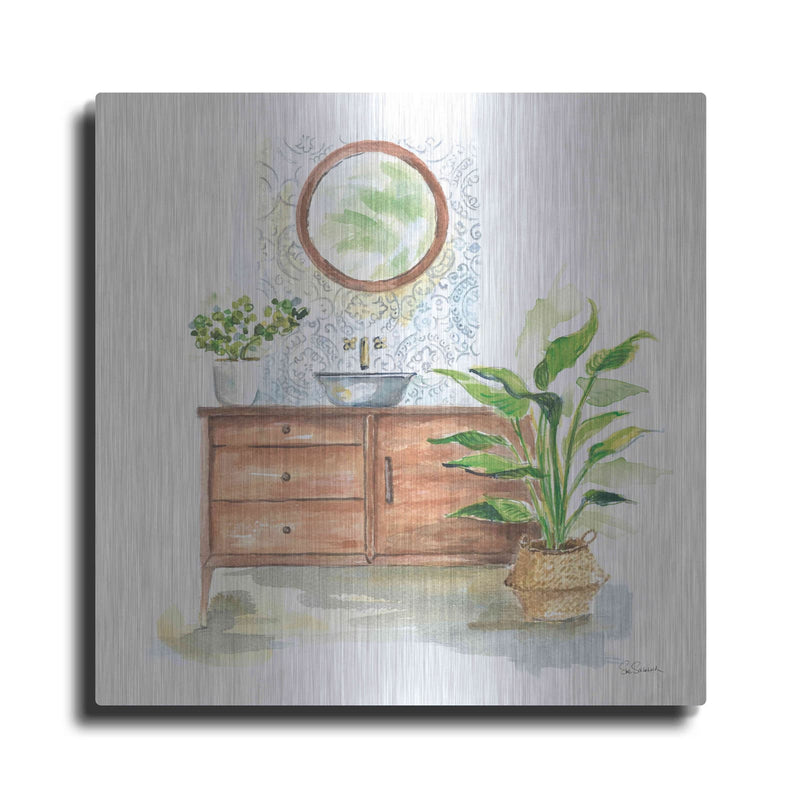 'Greenery Bath I' by Sue Schlabach – Metal Wall Art