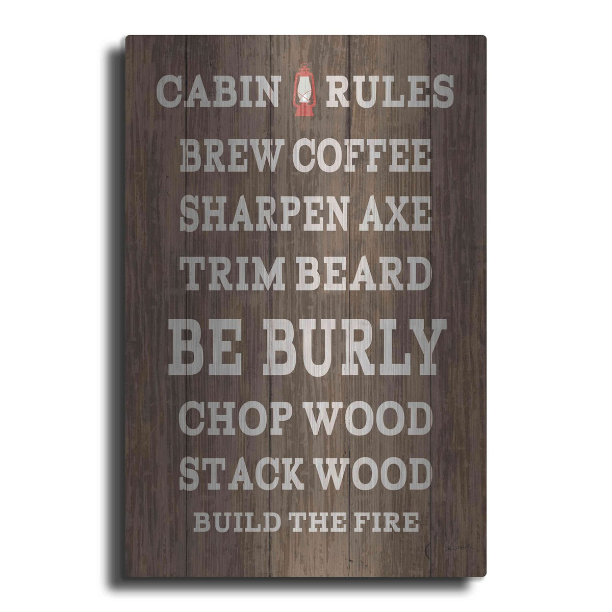 'Cabin Life V Dark Wood' by Sue Schlabach – Metal Wall Art