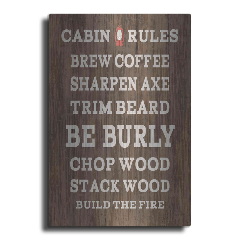 'Cabin Life V Dark Wood' by Sue Schlabach – Metal Wall Art