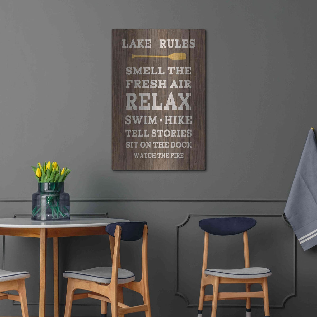 'Cabin Life VI Dark Wood' by Sue Schlabach – Metal Wall Art, 24x36 room view
