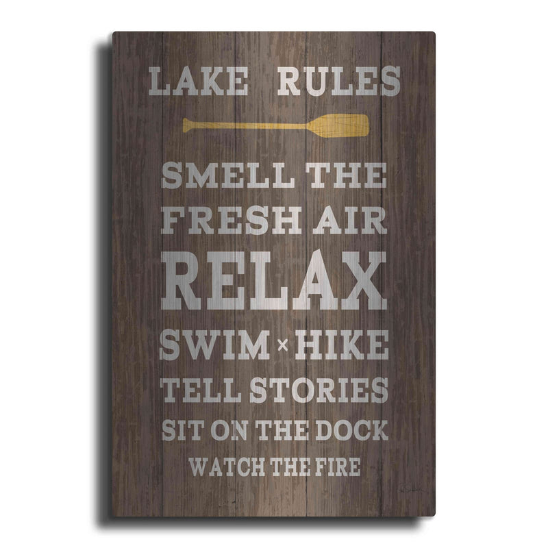 'Cabin Life VI Dark Wood' by Sue Schlabach – Metal Wall Art