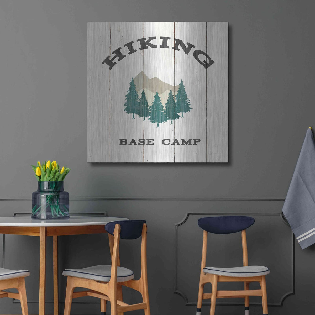 'Cabin Life XV Neutral' by Sue Schlabach – Metal Wall Art, 36x36 room view