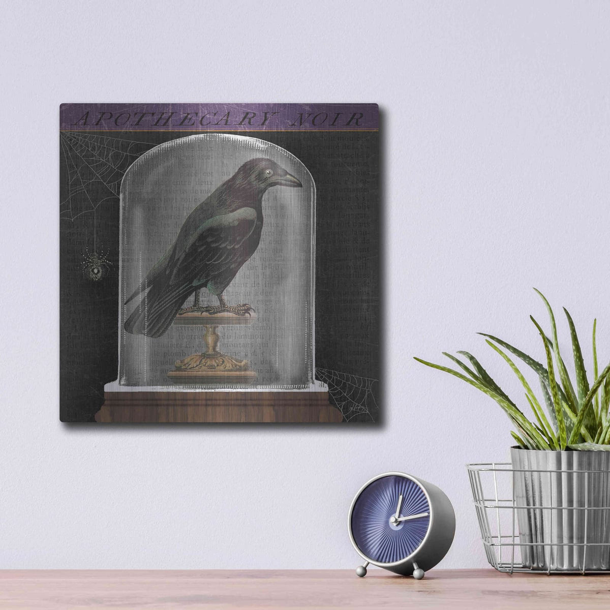 'Apothecary Noir I' by Sue Schlabach – Metal Wall Art, 12x12 room view